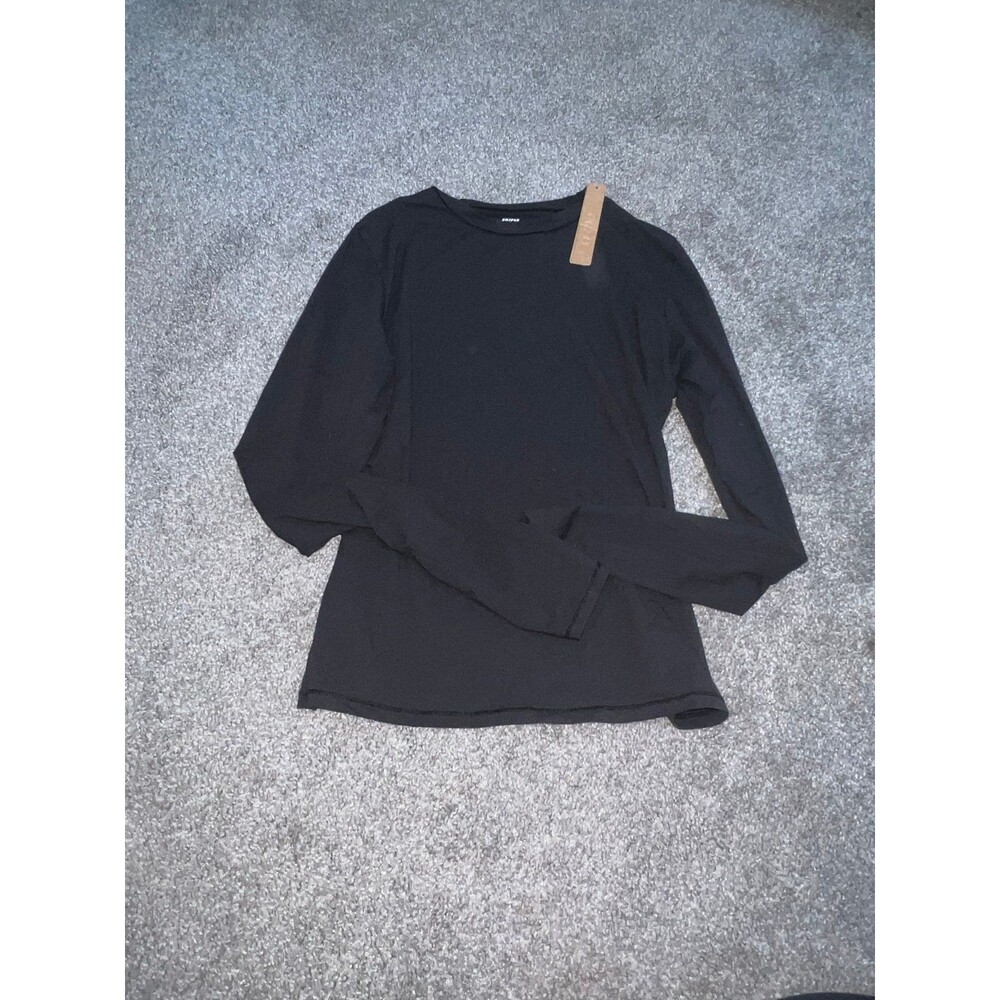 SKIMS Black Fit Everybody Long Sleeve Tee